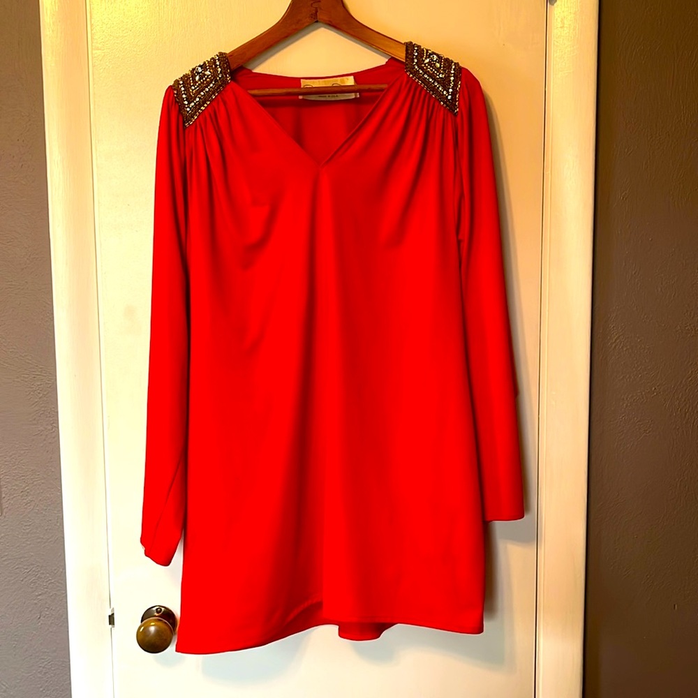 Vintage Oscar de La Renta by Swirl Red Short Dress 1970s